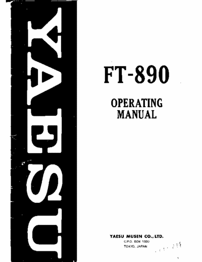 yaesu FT-890 Operation Manual